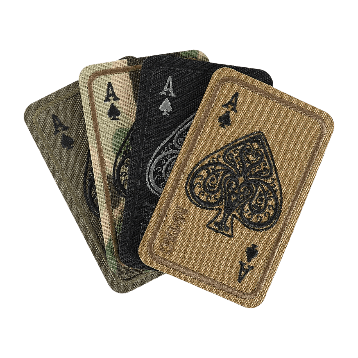 M-Tac Patch Ace Of Spades (Broderi) i forskellige farver, holdbar Cordura 500D med Velcro fastgørelse, 5 x 8 cm, til tøj og taktisk udstyr
