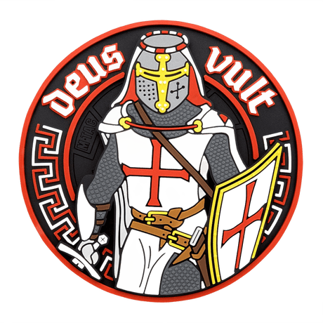 M-Tac Deus Vult 3D PVC Patch tactical morale badge with 3D design and Velcro, ideal for military, airsoft and outdoor activities.