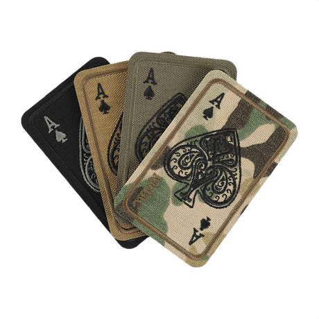 M-Tac Patch Ace Of Spades (Embroidered) – Cordura 500D with Velcro, embroidered design in colors, for clothing or tactical gear.