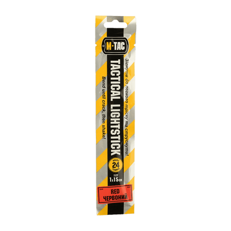 M-Tac Glow Stick 15 cm in red packaging with 24-hour light indicator.