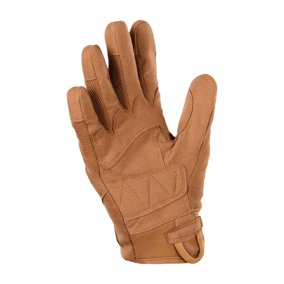 M-Tac Handsker Assault Tactical Mk.6 i syntetisk ruskind, åndbare zoner, forstærkede kno-pads, non-slip håndflade og forstærket løkke.