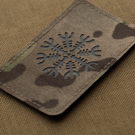 M-Tac Patch Helm of Horror Horizontal Laser Cut – ægishjálmur on Cordura 500D, for uniform or tactical gear with Velcro fastening.