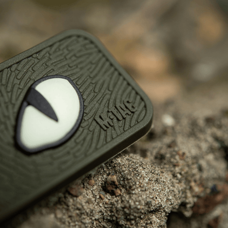 M-Tac Cat Eyes 3D PVC Patch with reflective 3D design and Velcro for outdoor and military use.