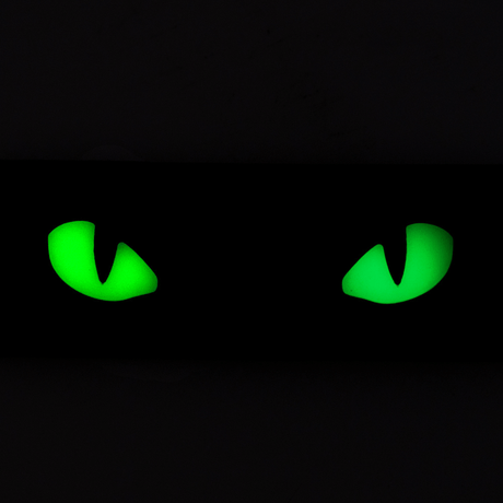 M-Tac Cat Eyes 3D PVC Patch with a design that lights up in the dark for tactical use.