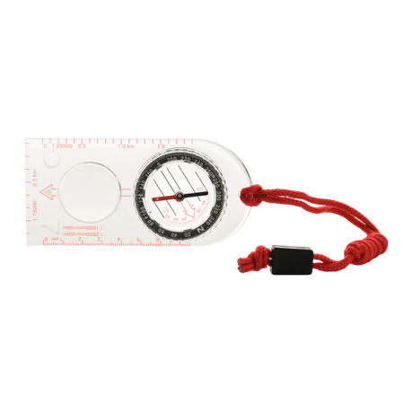 M-Tac Map Compass with transparent baseplate, ruler and magnifying glass for precise map reading. Focus on fast-stabilizing needle.