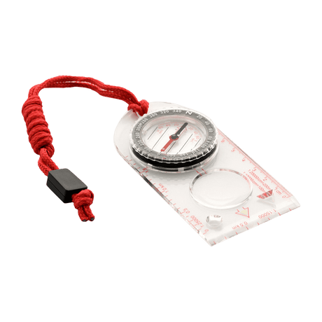 M-Tac Map Compass with transparent baseplate, ruler and magnifying glass, ideal for detailed map reading and navigation.