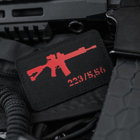 M-Tac AR-15 223/5,56 Laser Cut Patch with Velcro, tactical morale patch in Cordura 500D, rugged design for military and outdoor gear.