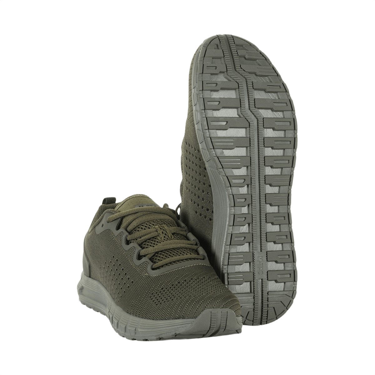 M-Tac Summer Light Sneakers i olivengrøn, lette og holdbare taktiske sko med gummiforstærkning og EVA-såler for optimalt sommerbrug.