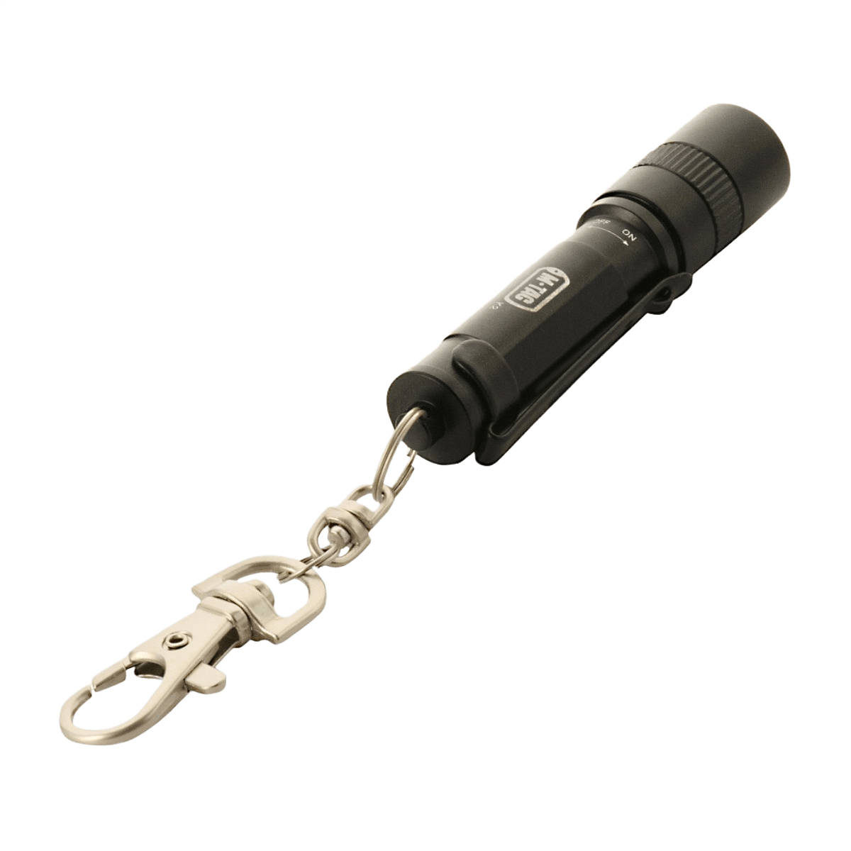 M-Tac Lommelygte K2, kompakt lommelygte til nøglebundt med høj lysstyrke og holdbarhed, fremstillet i aluminiumlegering, LED XPE2, 90 lumen.