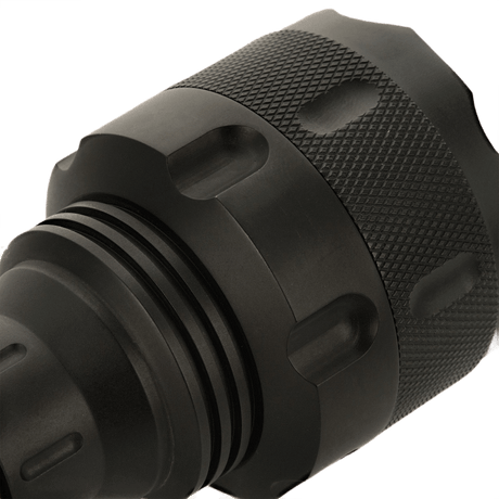 M-Tac flashlight ML-8 in anodized aluminum with powerful LED brightness, ideal for outdoor and home.