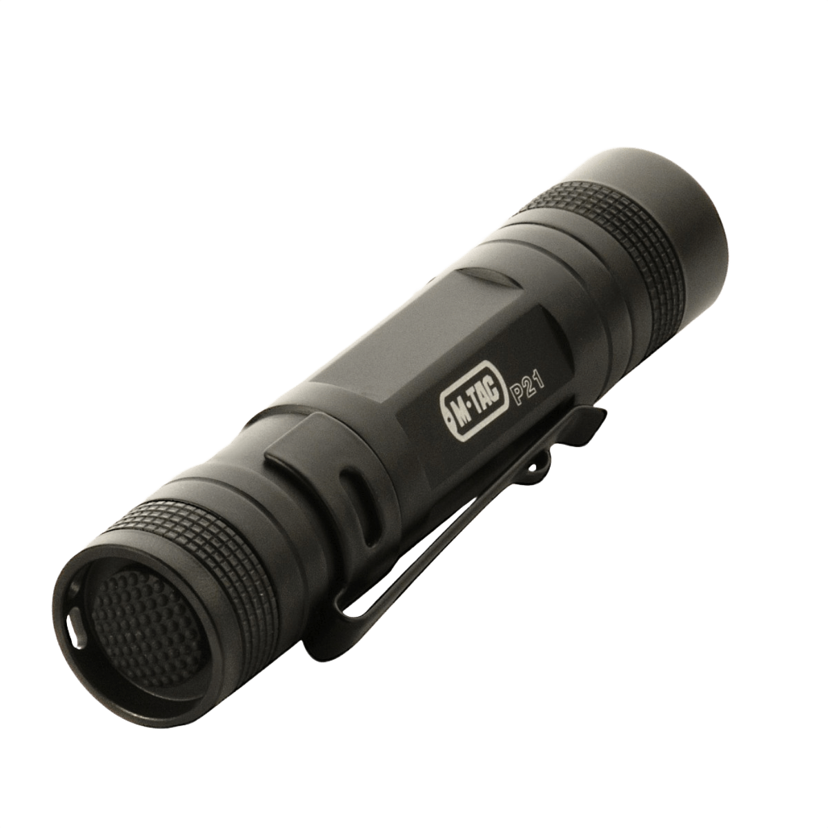 M-Tac Lommelygte P21, kompakt og lysstærk lommelygte med aluminiumskrop, perfekt til EDC-kit og daglig brug, op til 130 lumen.