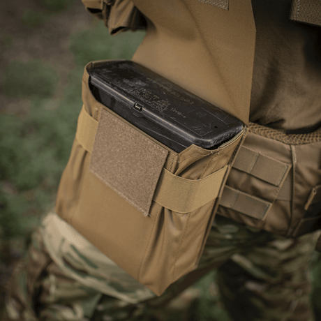 M-Tac Pouch for M249 Cartridge Box Closed in use, mounted on military gear, made of Cordura 500D