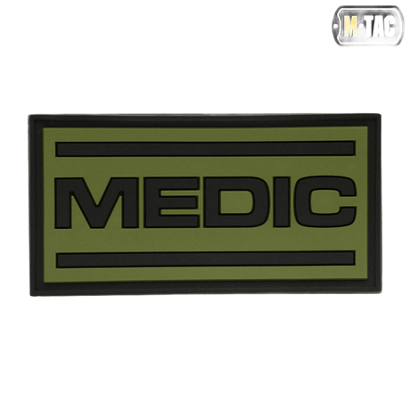 M-Tac Medic PVC 3D tactile medical patch in green with Velcro, flexible PVC material, dimensions 70x35 mm.