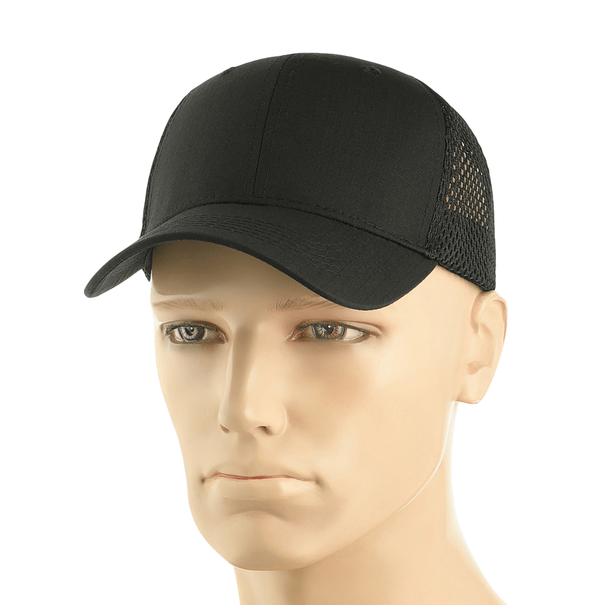 M-Tac Mesh Flex Ripstop Baseball Cap med mesh-paneler for optimal ventilation, holdbarhed og komfort, perfekt til udendørs aktiviteter.