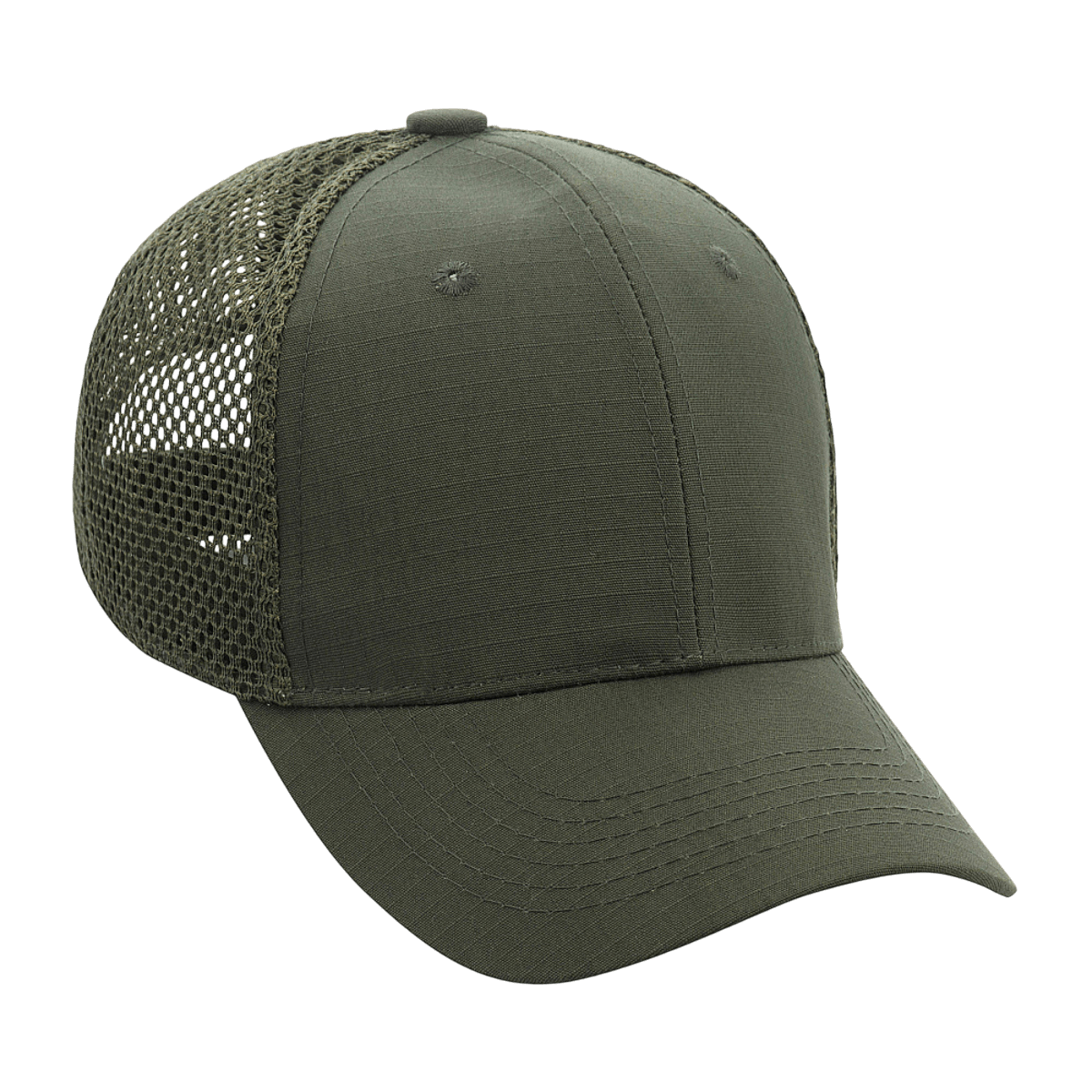M-Tac Mesh Flex Ripstop Baseball Cap i grøn med mesh-paneler for god ventilation og en fast skygge. Praktisk til udendørs brug.