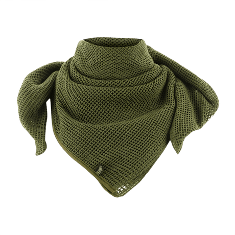 Green M-Tac Mesh scarf in HB mesh material for camouflage and multipurpose use on face and gear, 180x90 cm.