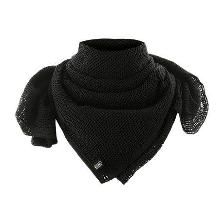 M-Tac Mesh Scarf in black, lightweight multifunctional design, ideal for camouflage or everyday use, made of breathable HB mesh material