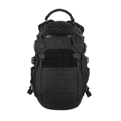 M-Tac Mission Pack backpack in black nylon with MOLLE system. Suitable for tactical use, hunting and travel. Volume 25l, 49x29x31 cm, 1800 g.