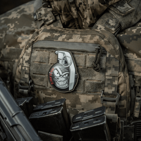 M-Tac Patch M67 Grenade 3D PVC on tactical vest, humorous design, military fans, morale patch, Velcro attachment, military gear