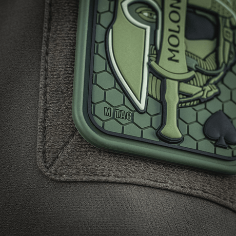 M-Tac Molon Labe 3D PVC with Velcro, inspired by Spartans, shows detailed rubber design, perfect for tactical gear.