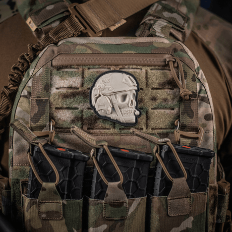M-Tac Patch Operator 3D PVC on tactical vest with Velcro, realistic design, suitable for clothing or equipment, size 6x7 cm.