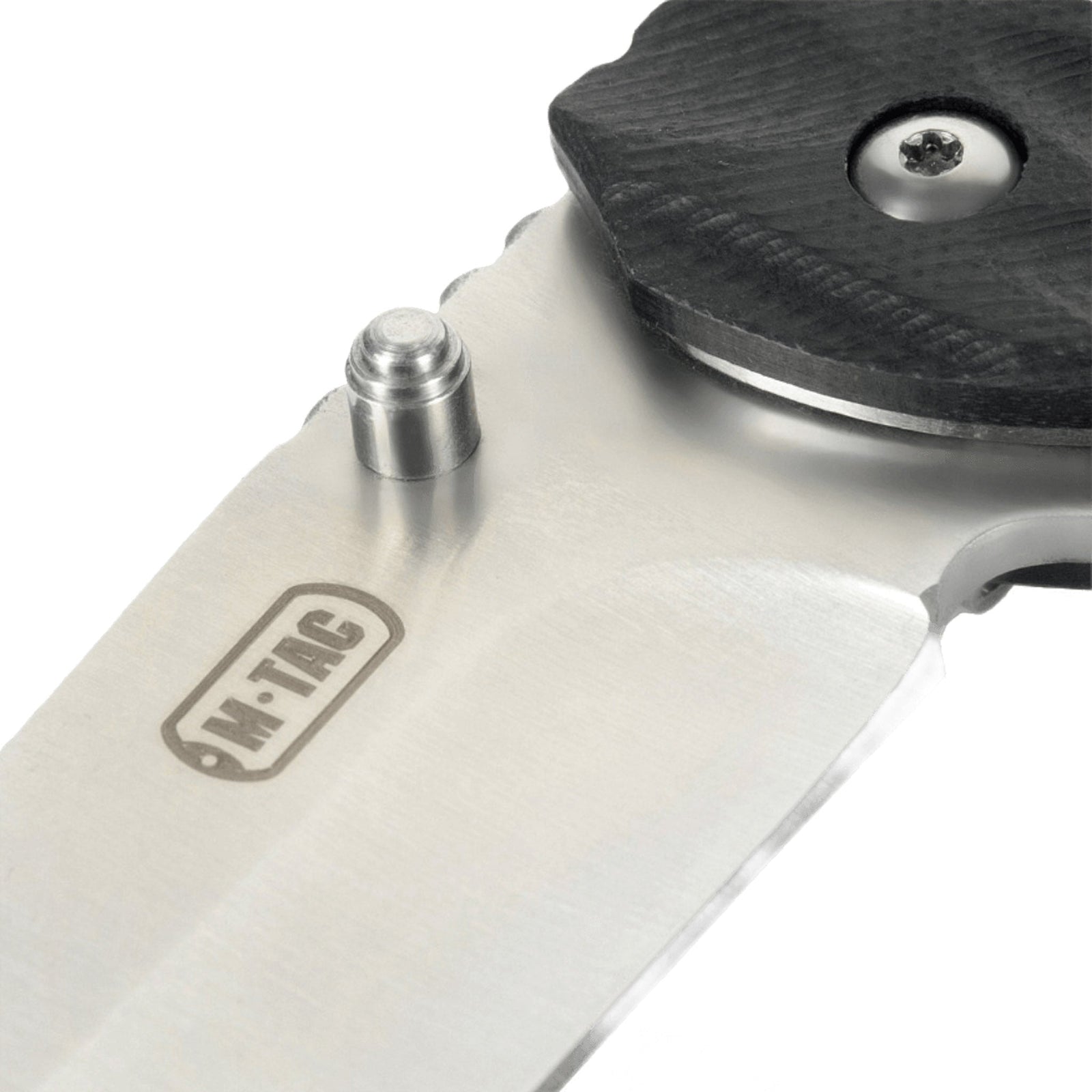 Nærbillede af M-Tac Outdoor & Militær foldekniv - Type 4 med krom rustfrit stål klinge og G10 håndtag