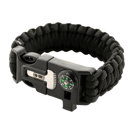 M-Tac Paracord Bracelet with firestarter, compass and whistle for outdoor and survival.