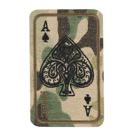 M-Tac Patch Ace Of Spades (Embroidered) – durable Cordura 500D with embroidered design and Velcro, camouflage colors.