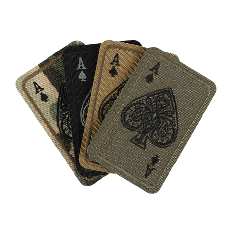 M-Tac Patch Ace Of Spades (Embroidered) – Cordura 500D with Velcro, available in multiple colors, 5 x 8 cm, embroidered design.