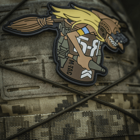 M‑Tac Patch Baba-Yaga Horizontal with 3D effect, PVC material and velcro fastener on a camouflage background.