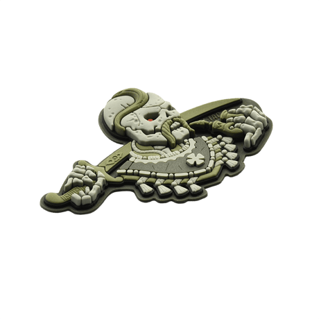 M-Tac Patch You Only Die Once 3D PVC, sleeve patch in 3D PVC material, with crocodile motif, mounted with Velcro for tactical gear.