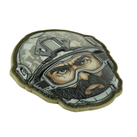 M-Tac Patch Emoji #6 with 3D effect and Velcro, fun tactical morale patch, suitable for clothing, bags, or gear, size 6.5 x 6.5 cm.