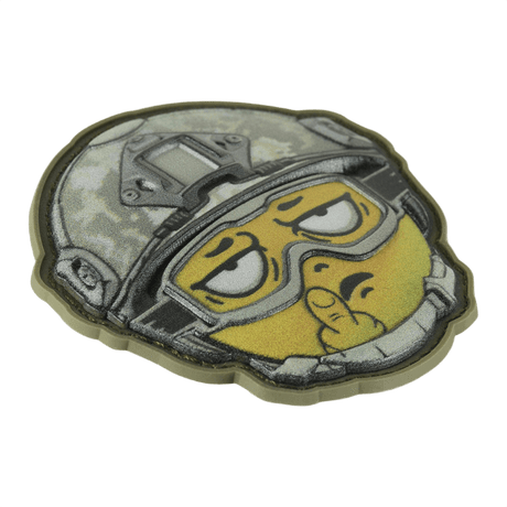 M-Tac Patch Emoji #24 with 3D effect and Velcro. Tactical PVC morale patch, fun accessory for clothing, bag, or gear. Size 6.5x6.5 cm.