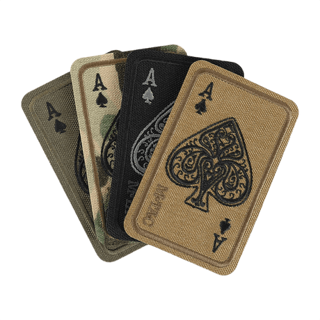 M-Tac Patch Ace Of Spades (Embroidered) – available in various colors, durable Cordura 500D with Velcro, 5 x 8 cm, for clothing and tactical gear.