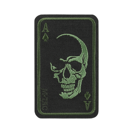M-Tac Patch Face of War (Embroidered) in Cordura 500D with skull symbol. Embroidered patch in ace of spades design, dimensions 8.5 x 5.2 cm.