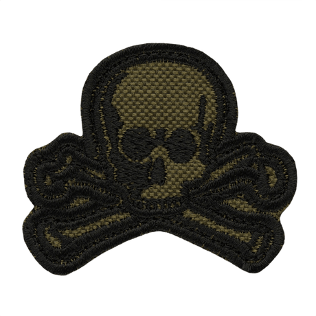 Tactical M-Tac Old Skull Velcro morale patch with 3D effect, textile material. Easy attachment to gear, 45x55mm size.