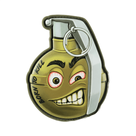 M-Tac Patch M67 Grenade 3D PVC with humorous emoji and the text 'Born to Kill'. Suitable for military fans and tactical gear