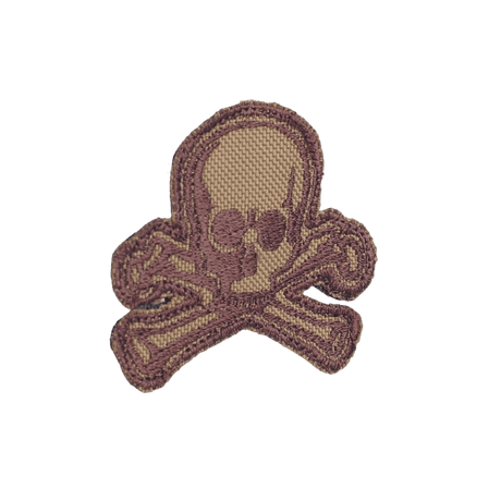 M-Tac Patch Old Skull Velcro with 3D effect, brown skull design, suitable for uniform and gear, dimensions 45 x 55 mm, textile material