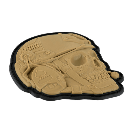 M-Tac Patch Operator 3D PVC with realistic skull design and Velcro attachment, suitable for tactical gear and morale patches.