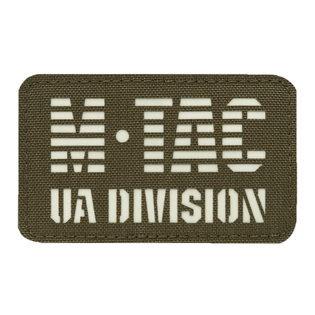M-Tac Patch UA Division Laser Cut in Cordura 500D with glow-in-the-dark material and Velcro, suitable for military and tactical gear.