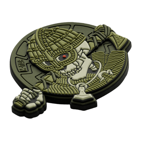 M-Tac Patch Undead Viking 3D PVC, round sleeve patch in PVC with Velcro, military and tactical use, green Viking motif.