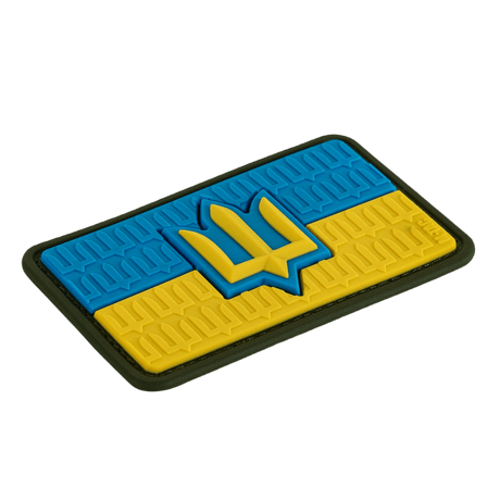 M-Tac Ukraine Flag patch with ZSU Trident PVC highlighting Ukrainian pride and heritage; PVC material, 3D design