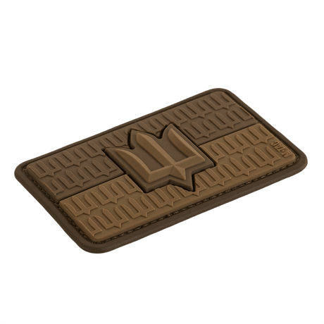 M-Tac Ukraine Flag patch with ZSU Trident PVC in brown design