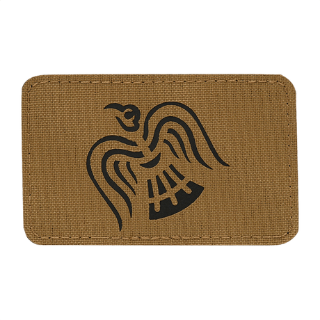 M-Tac Patch Ravneflag Laser Cut – black raven on Cordura 500D fabric, with Velcro, for uniform or tactical gear.