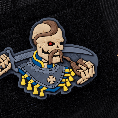 M-Tac Patch You Only Die Once 3D PVC with skull design, mounted on tactical gear with Velcro, size 74 x 50 mm.