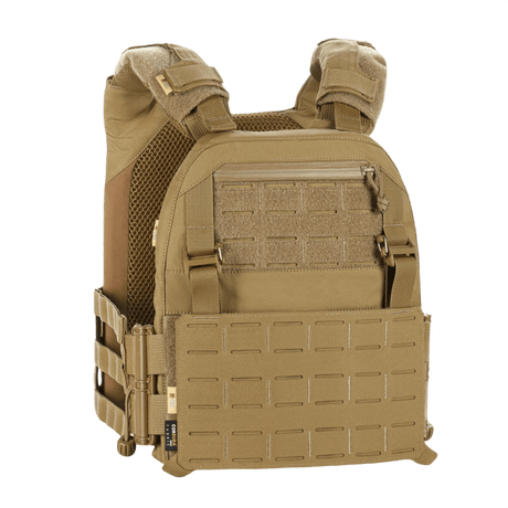 M-Tac Plate Carrier Cuirass Elite Gen.II in Cordura 500D with Duraflex quick-release buckles, designed for ESAPI Medium plates.