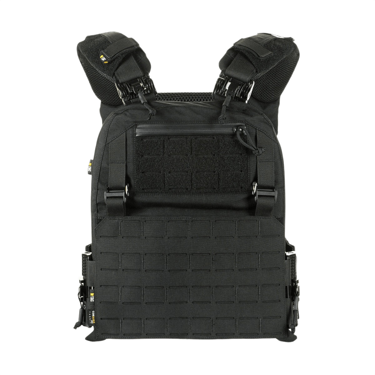 M-Tac Plate Carrier Cuirass FAST QRS XL Gen.II lavet af Cordura 500D med justerbare stropper og hurtig-lås 2M ROC på skulderremme.