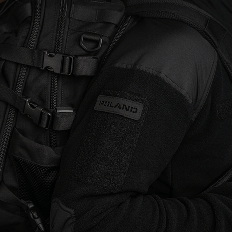 M‑Tac Patch Poland End-to-End 25x80 on a Cordura 500D jacket, laser-cut design and Velcro closure, 25x80 mm.