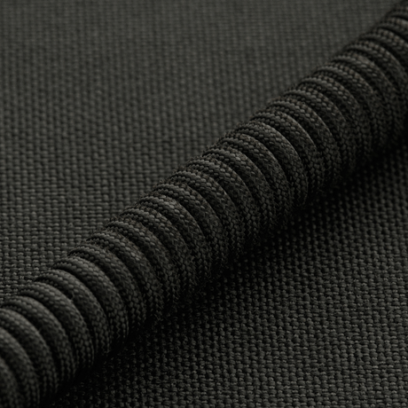 M-Tac Safety Cord Medium for Carbine in black spiral design for securing weapons and gear with D-ring and MOLLE mounting.