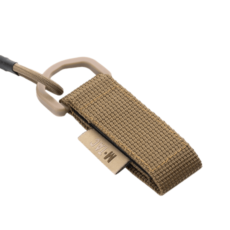 M-Tac Safety Cord with D-ring brown paracord cord with MOLLE mounting for secure storage of items like keys and weapons.